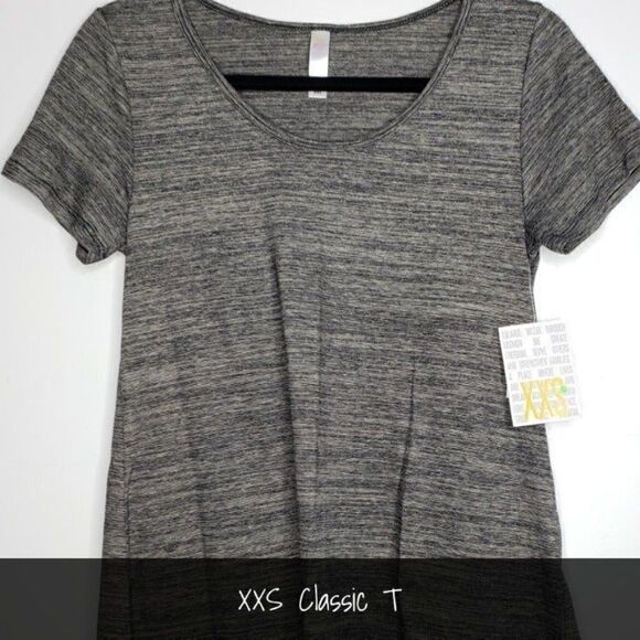 LuLaRoe Classic Tee XXS Dark Gray Microstripes NEW - Picture 1 of 1